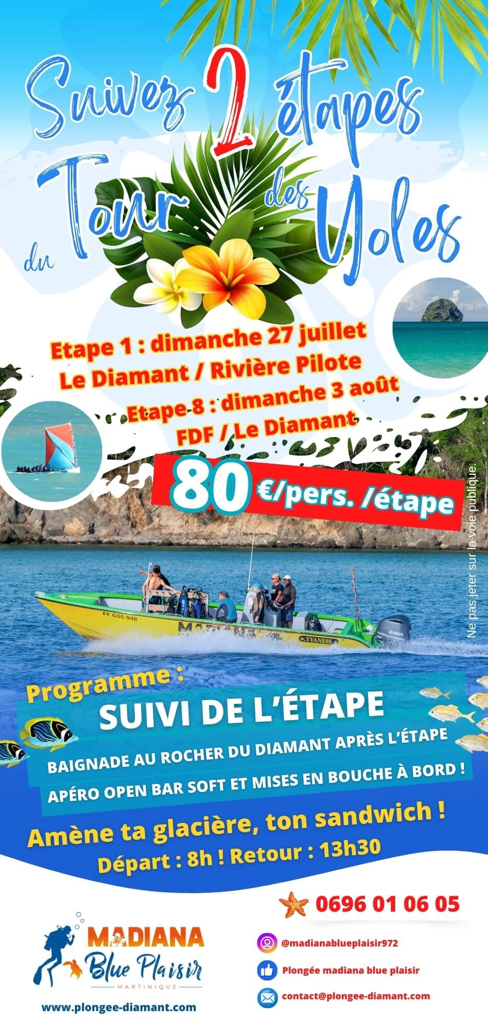 flyer suivi étapes yoles rondes martinique